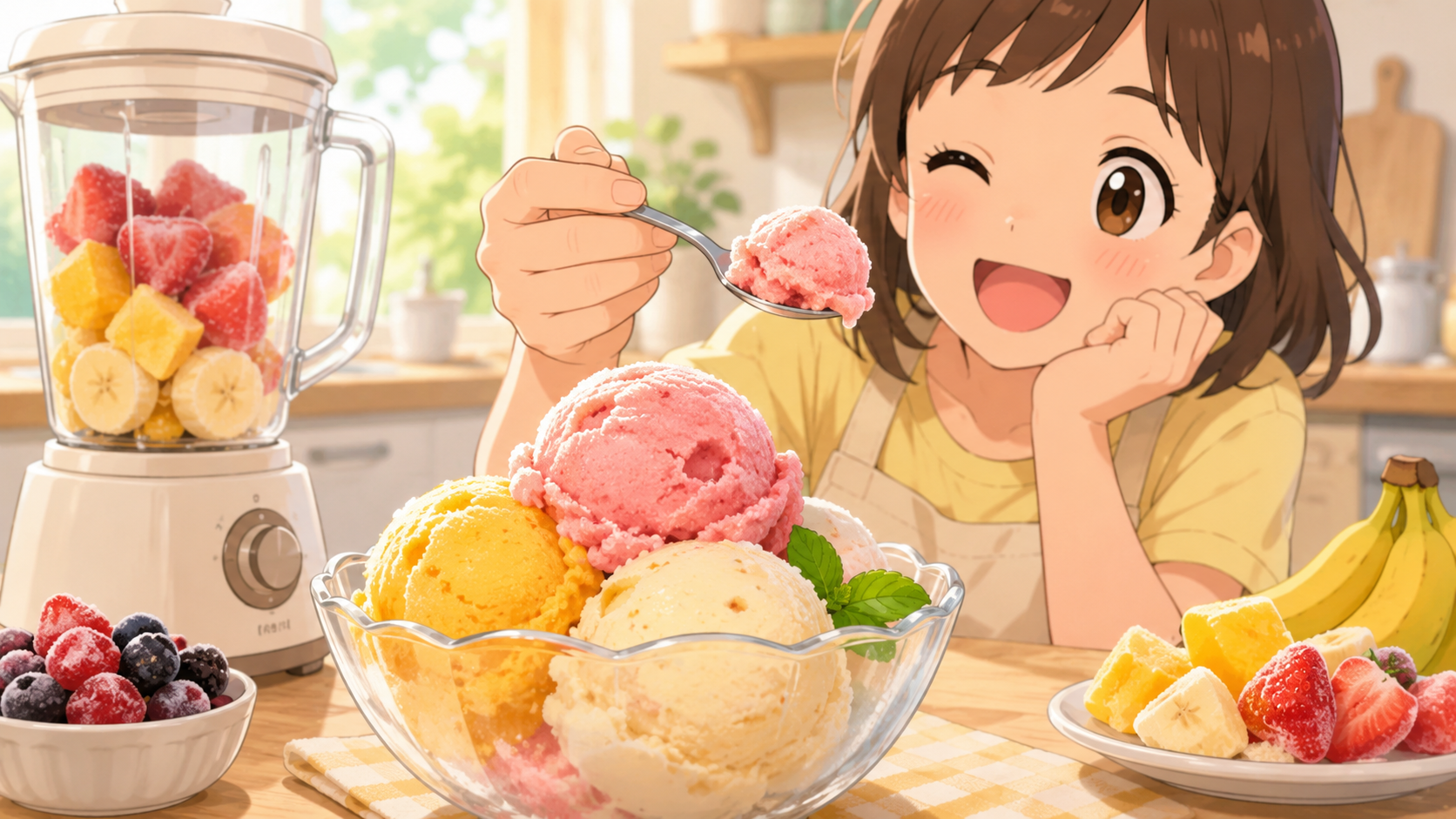 楽しいフルーツアイスのひととき