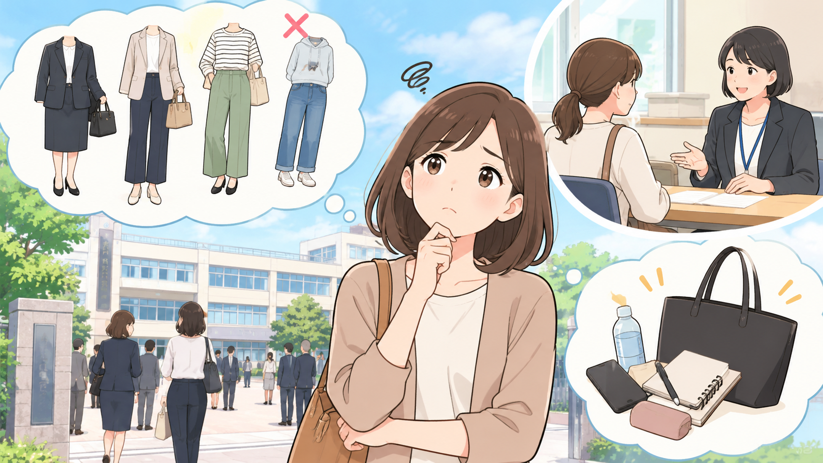 学校説明会の服装に悩む