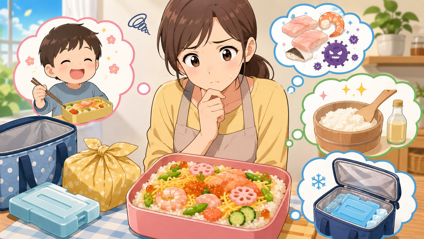 ちらし寿司のお弁当の食中毒対策
