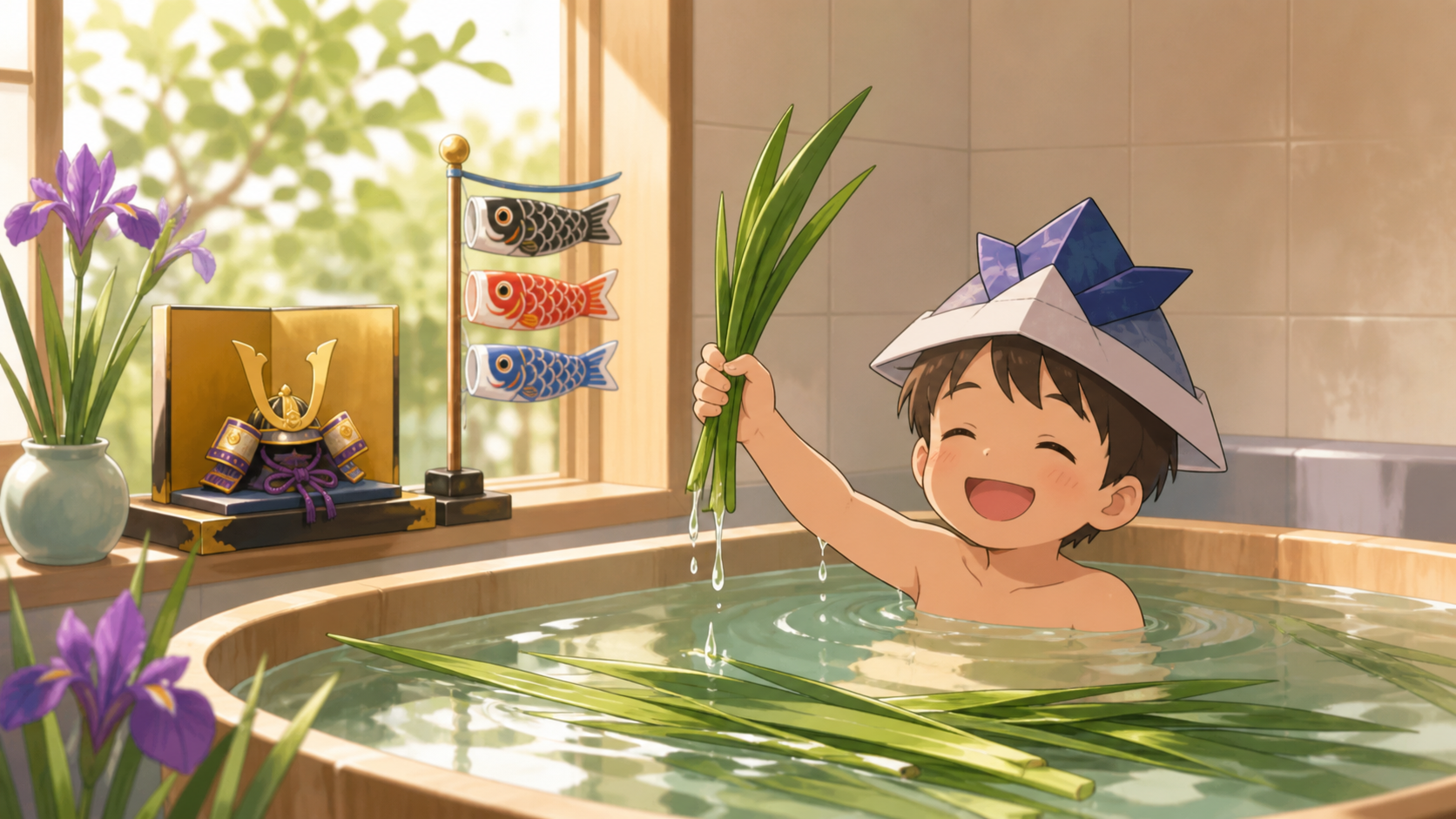 子供の日にしょうぶ湯に入る