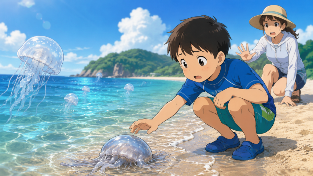 潮干狩りで危険なクラゲ