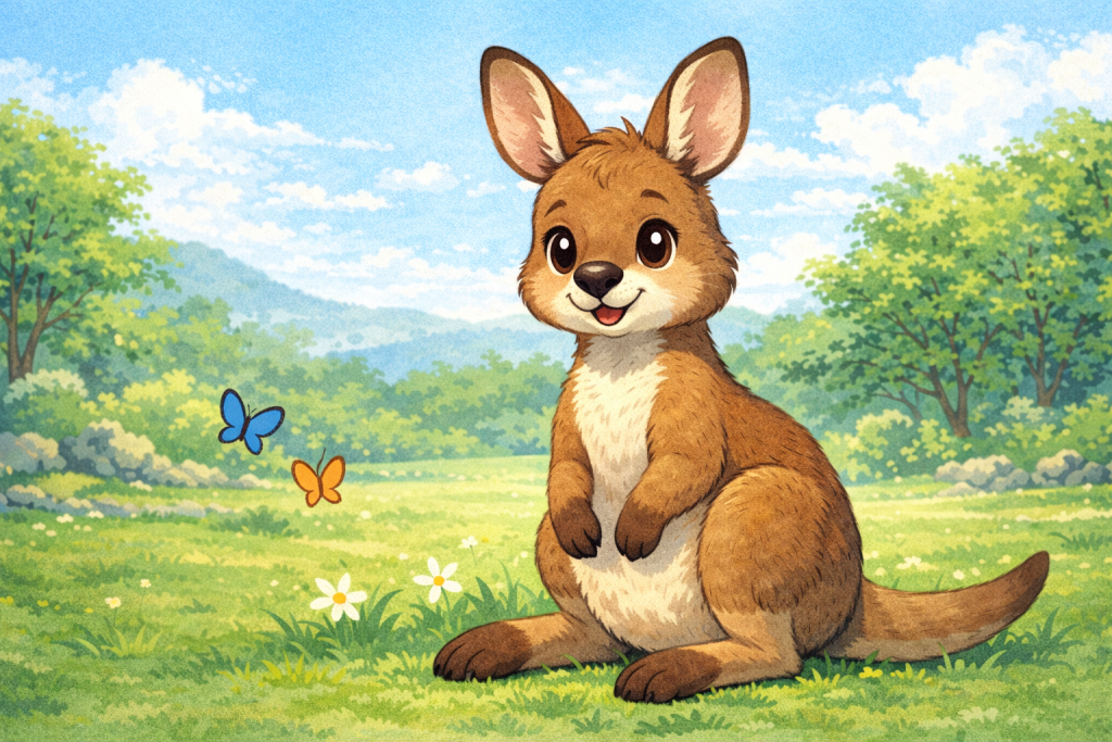 草の上でくつろぐカンガルー