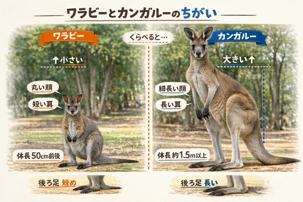 ワラビーとカンガルーの違い