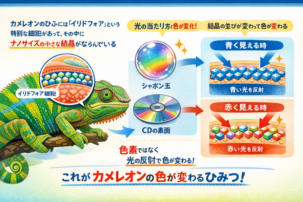 カメレオンの色変化の仕組み