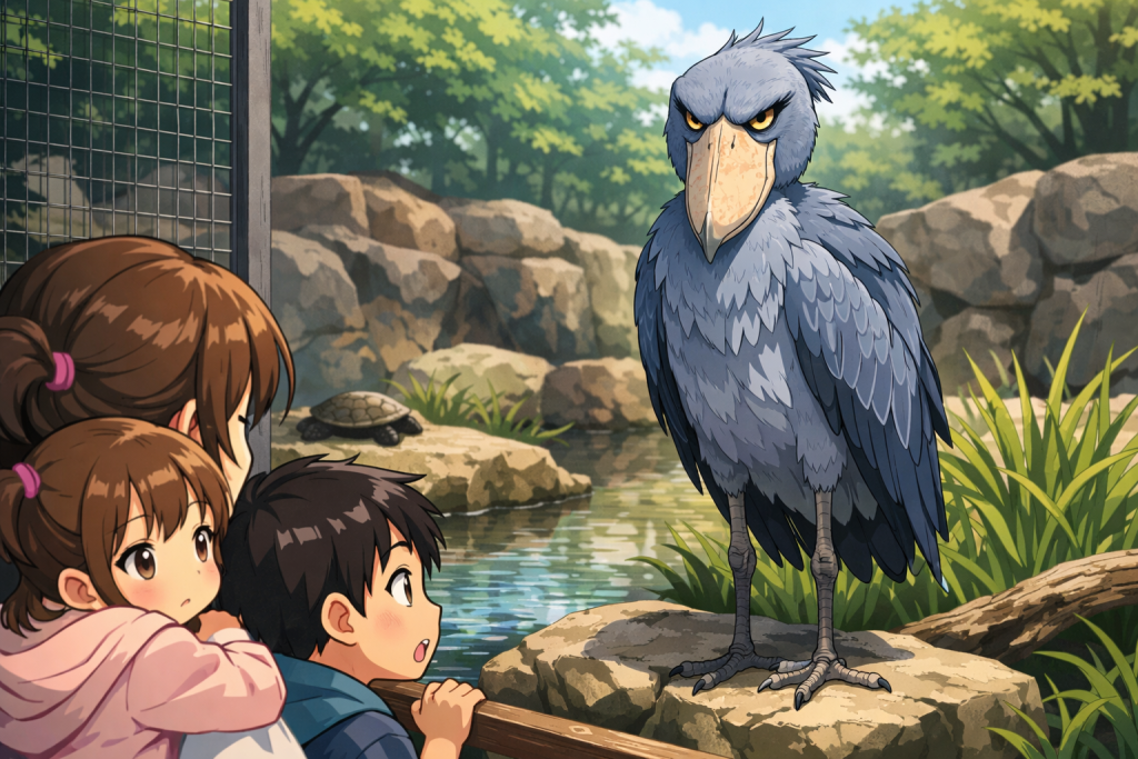 彫像のような怪鳥！ハシビロコウ