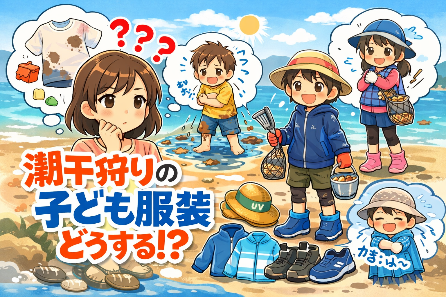 潮干狩りの服装迷い中