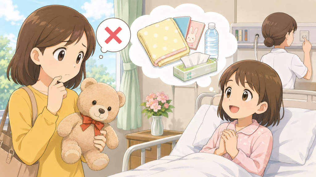 病院へのお見舞いにぬいぐるみを持参