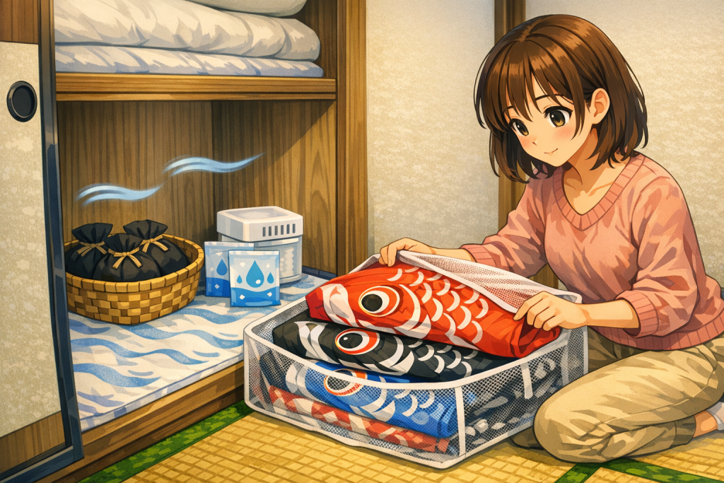 鯉のぼりを収納