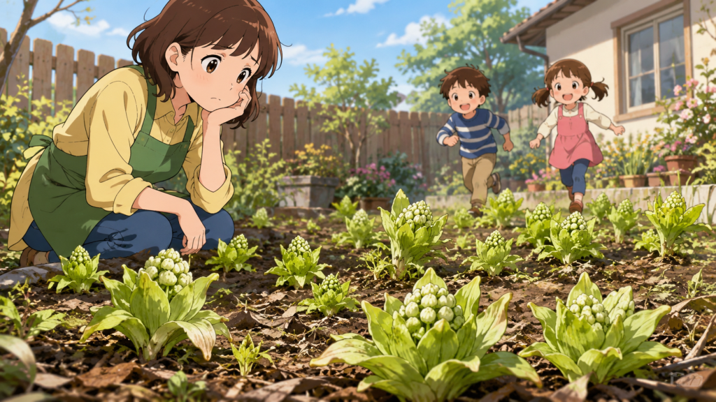 あちこちから芽を出すふきのとう