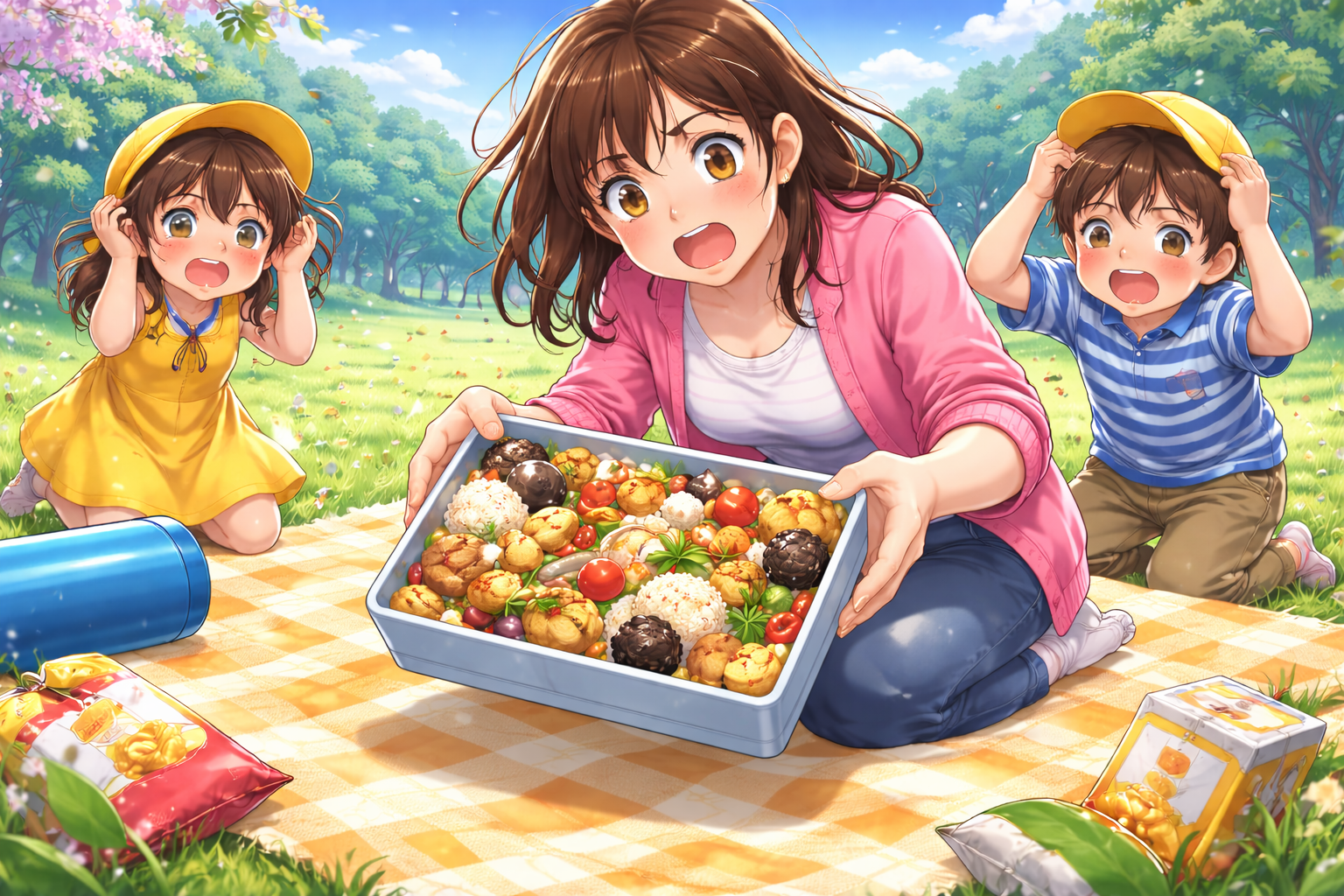 お弁当が崩れた驚きの瞬間
