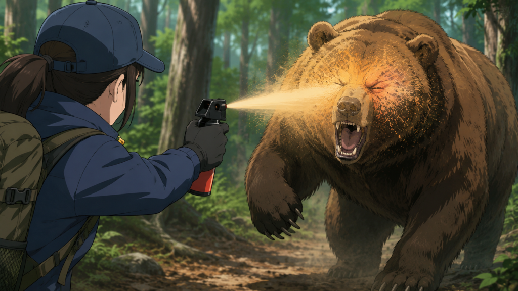 熊スプレー噴射