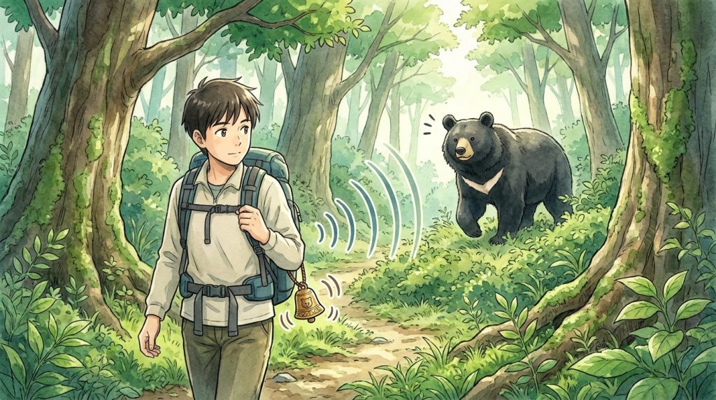 ツキノワグマ対策に熊鈴