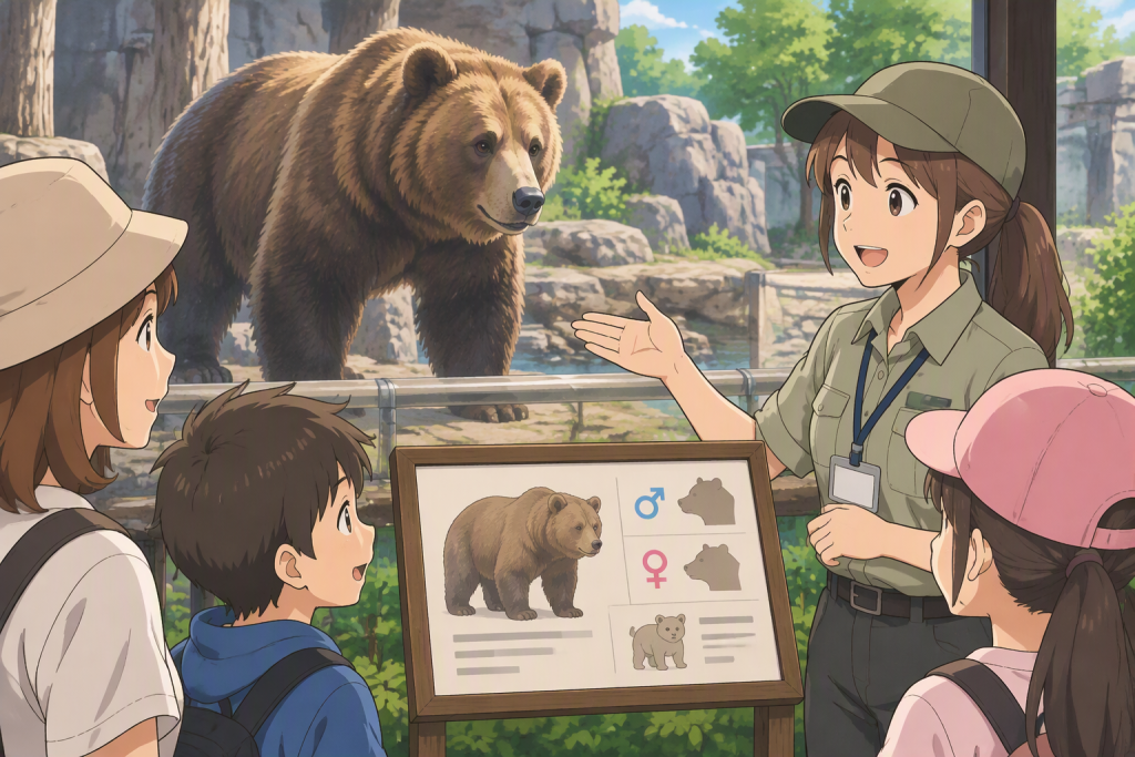 動物園ではヒグマを飼育