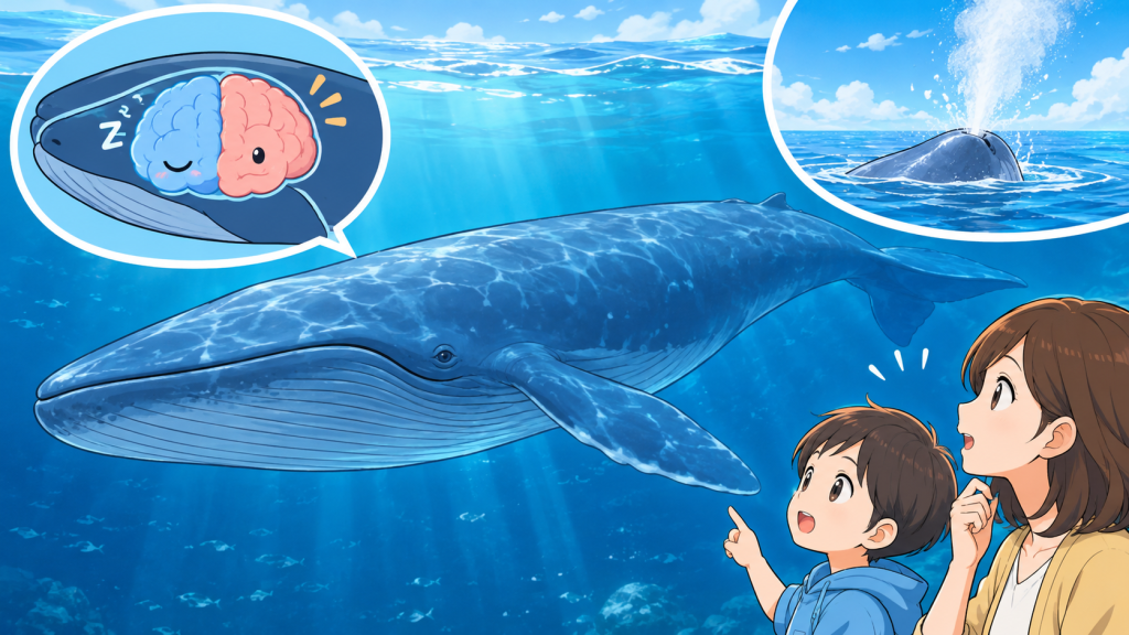 シロナガスクジラの睡眠方法