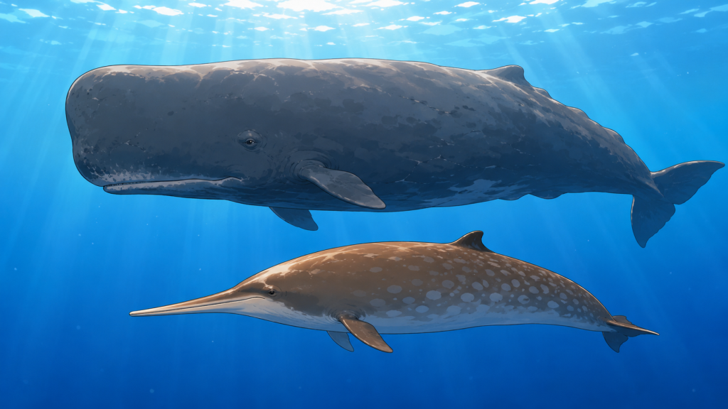 マッコウクジラとアカボウクジラ