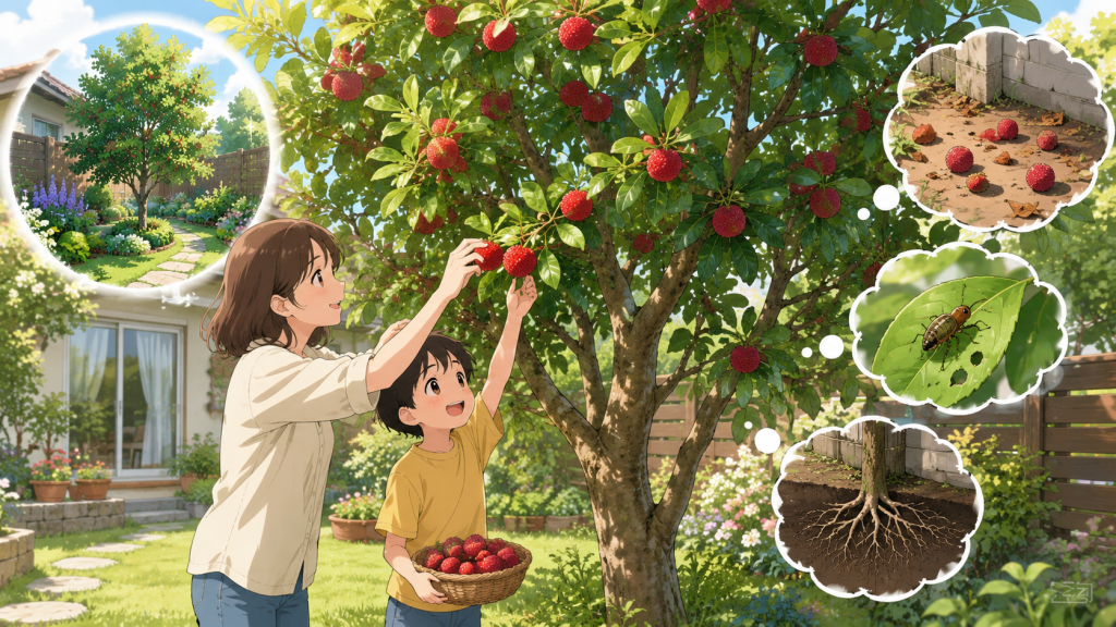 ヤマモモを庭木にする