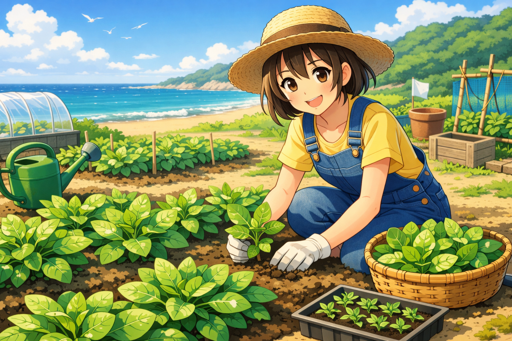 ツルナを家庭菜園で育てる