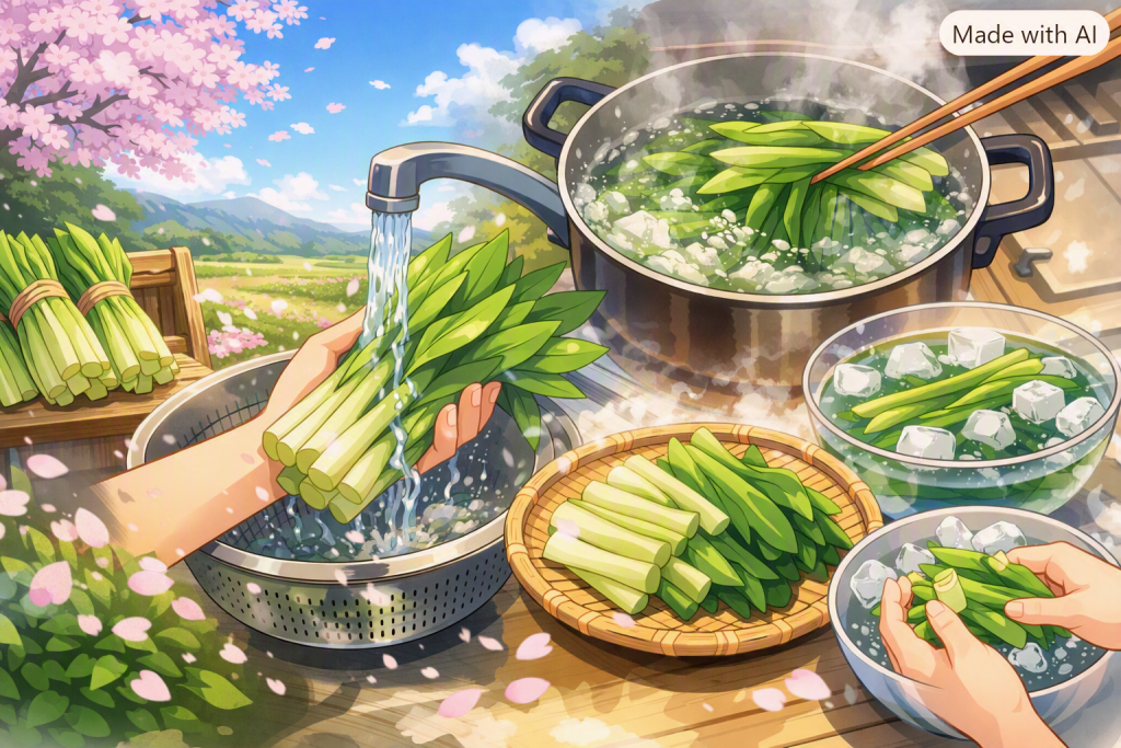 うるいの下処理