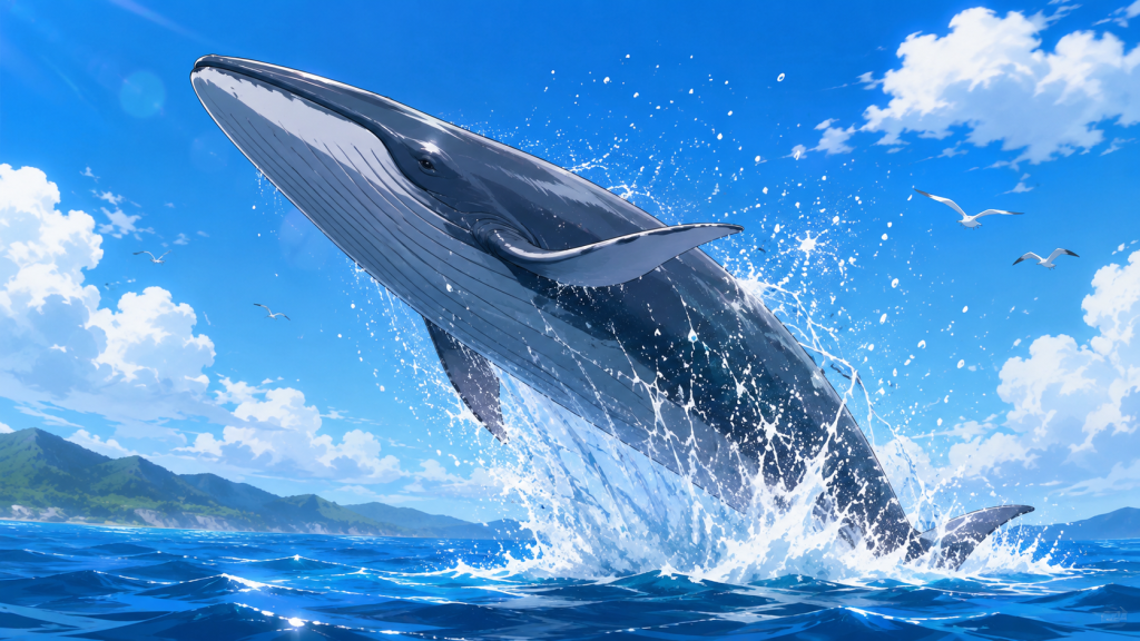 ミンククジラのブリーチング
