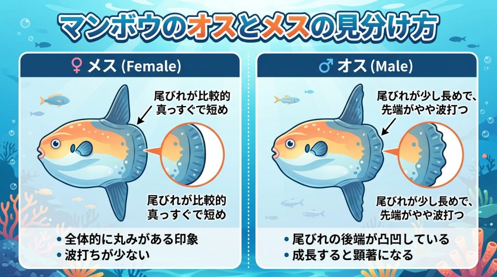 マンボウのオスとメスを見分ける