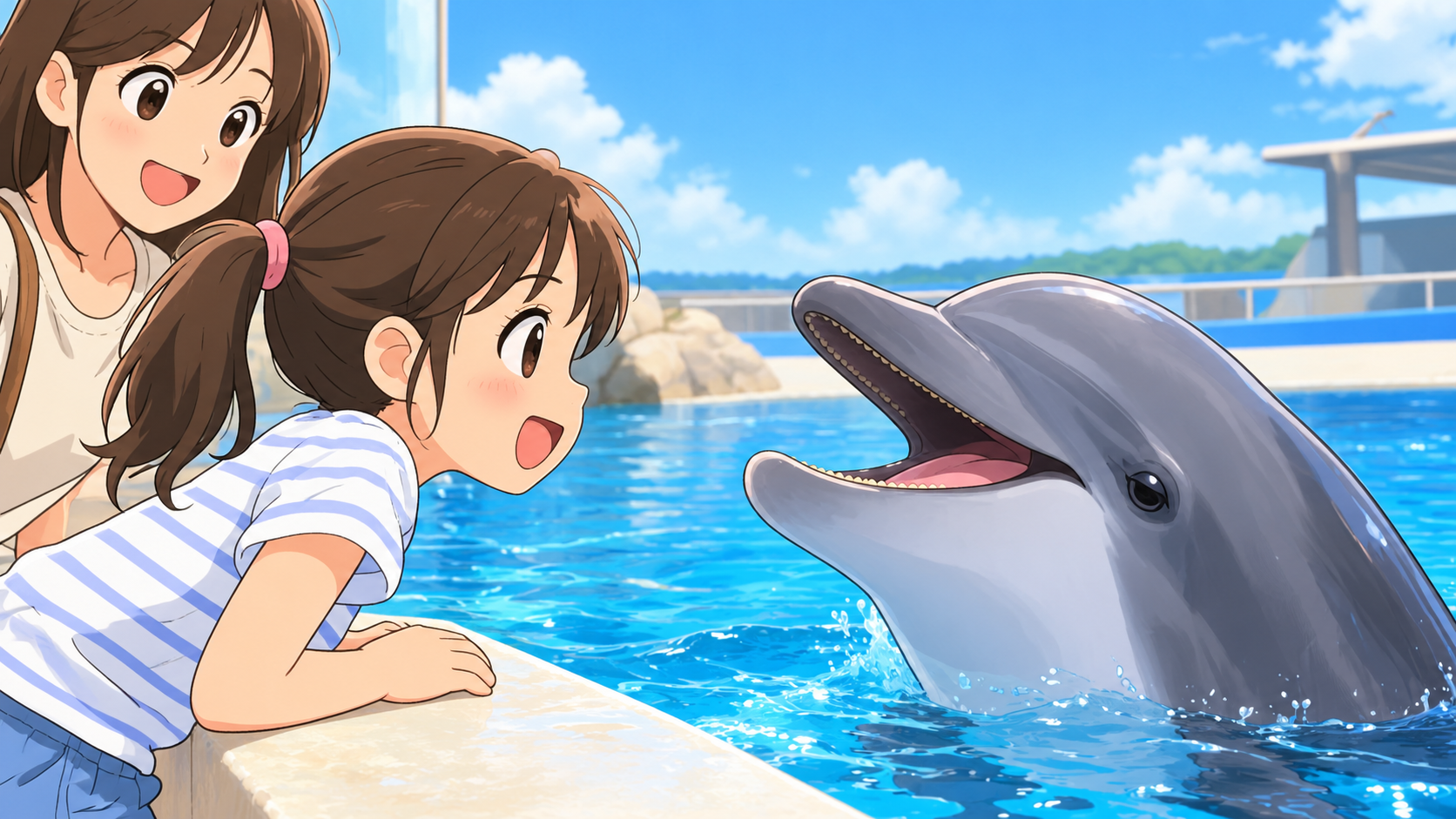 イルカが人になつく