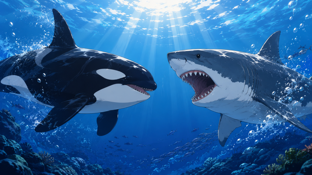 シャチとホホジロザメはどっちが強い