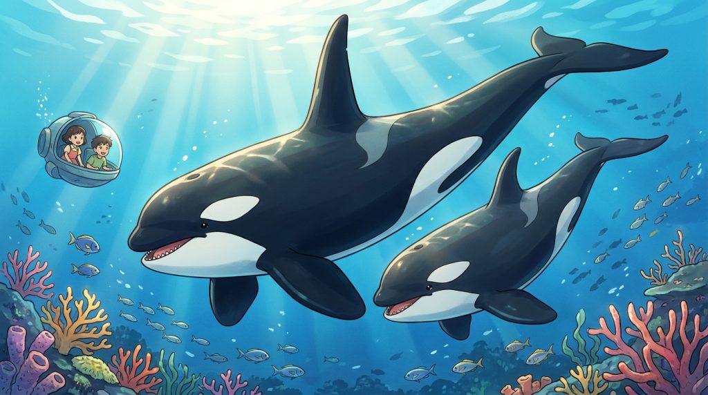 シャチのオスとメス
