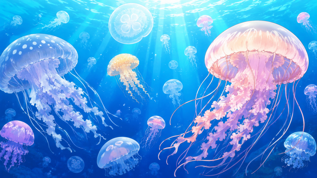 海には様々な種類のクラゲがいます