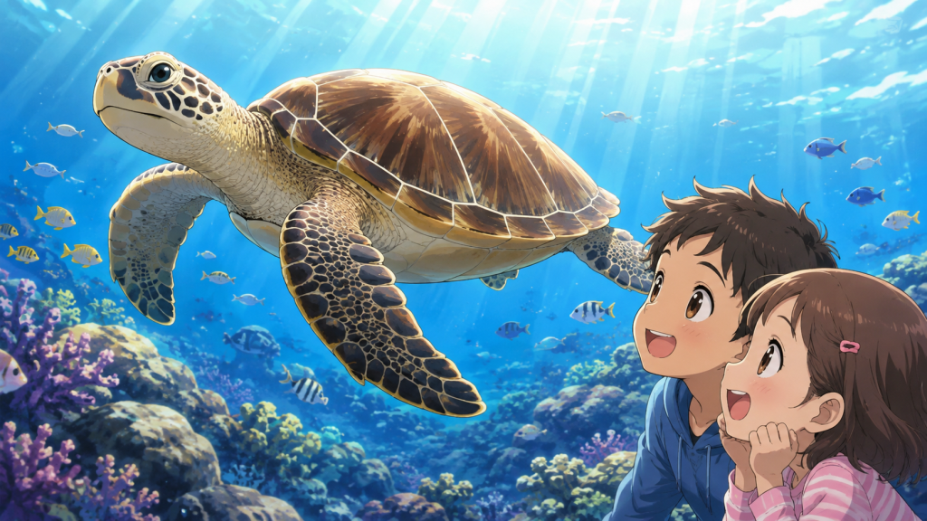 ウミガメの甲羅
