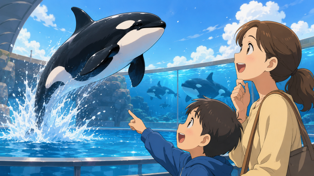海洋パークでのシャチショー