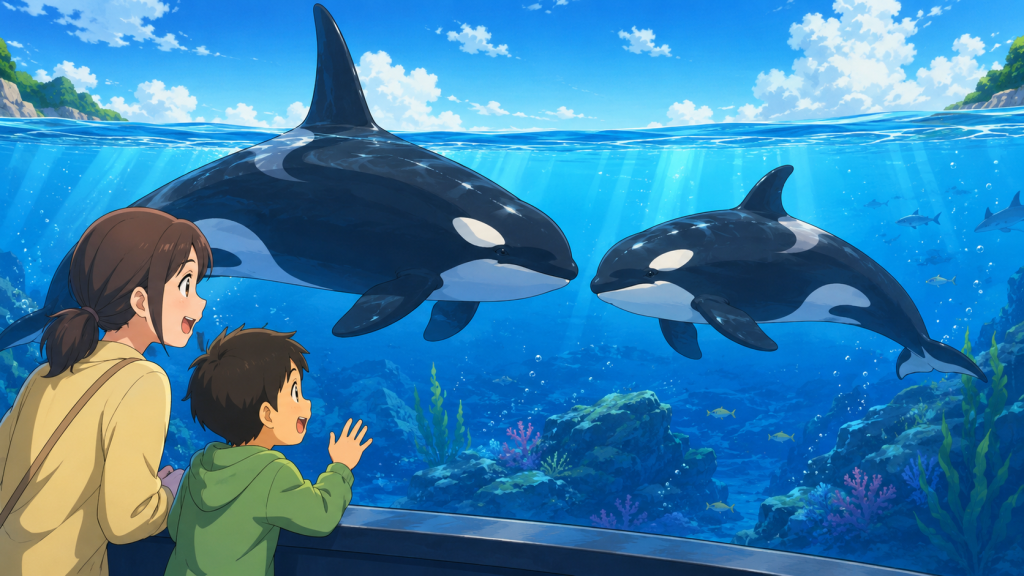 シャチのオスとメス