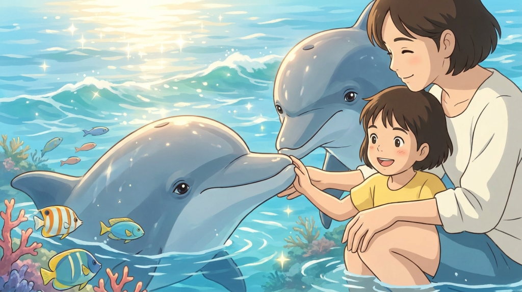 イルカが人になつく